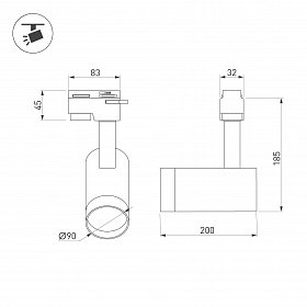 Светильник LGD-GERA-4TR-R90-30W Day4000 (WH, 24 deg, 230V) (Arlight, IP20 Металл, 5 лет)