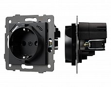 Механизм розетки с USB зарядкой SCT-MUAC-PL-BK-V (250V, 16A) (Arlight, -)
