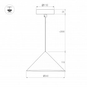 Светильник SP-MAKOTO-R240-10W Warm3000 (WH, 36 deg, 230V, TRIAC) (Arlight, IP20 Металл, 3 года)