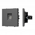 ARL NOBE Розетка телефонная софт-тач серый базальт SCT-MTL1-SFPL-GR (RJ-11, 4C) (Arlight, -)