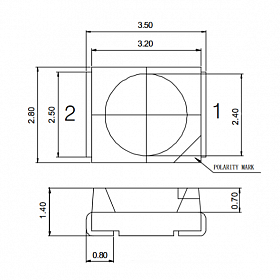 Светодиод ARL-1210UBC-240mcd (3528H236BC) (Arlight, SMD 3528 (PLCC2, 1210))