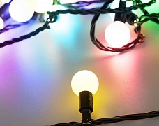 Светодиодная гирлянда ARD-BALL-CLASSIC-D23-10000-BLACK-80LED RGB (230V, 3.5W) (Ardecoled, IP65)