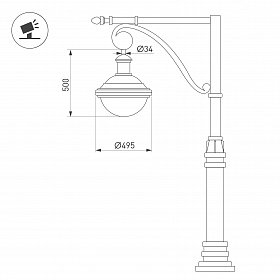 Светильник OXOR-AMPIL-BUE - 495x500-100W Day4000 (BK, 120 deg, 230V) IP65 (Arlight, -)