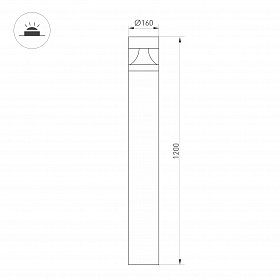 Светильник LGD-LANDMARK-BOLL-H1200-20W Warm3500-MIX (GR, 300 deg, 230V) (Arlight, IP65 Металл, 5 лет)