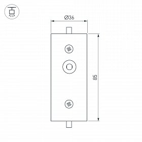 Соединитель профиля ROUND-D36-360-180 BLACK (Arlight, Алюминий)