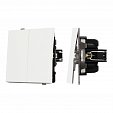 Механизм выключателя двухклавишный проходной SWT-TENDO-MKP2-SFPL-WH (230V, 10A) (Arlight, Матовый белый)