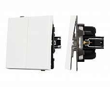 Механизм выключателя двухклавишный проходной SWT-TENDO-MKP2-SFPL-WH (230V, 10A) (Arlight, Матовый белый)