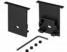 Заглушка SL-COMFORT-3551-F BLACK c отверстием (Arlight, Металл)