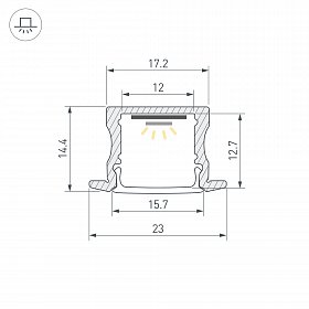 Профиль ARH-LINE-2315-F-2000 ANOD GOLD (Arlight, Алюминий)