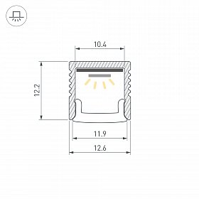 Профиль FANTOM-BENT-W12-SIDE-2000 ANOD (Arlight, Алюминий)