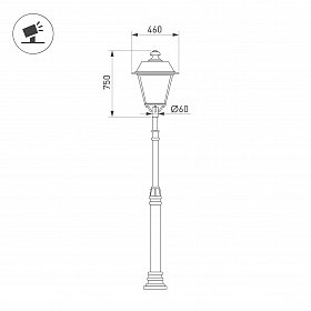 Светильник OXOR-GRADUA-LUZ-C-460x750-35W Day4000 (BK, 120 deg, 230V) IP65 (Arlight, -)