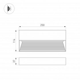 Светильник LGD-RIBONIK-S250x114-10W Warm3000 (Черный, 70 deg, 230V) (Arlight, IP65 Металл, 5 лет)