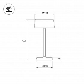 Светильник настольный SP-LATIDE-1.5W Warm2700 (Черный, 125 deg, 5V) (Arlight, IP54 Металл, 2 года)