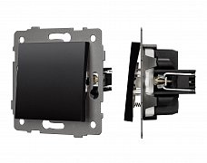Механизм выключателя одноклавишный самовозвратный SWT-MKR1-PL-BK-V (250V, 10A) (Arlight, -)