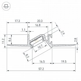 Профиль PDS-BEVEL-F-HIDE-2000 (Arlight, Алюминий)