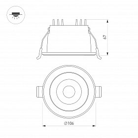Светильник MS-ALORA-BUILT-R106-9W Day4000-MIX (WH, 40 deg, TRIAC) (Arlight, IP54 Пластик, 3 года)
