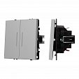 ARL NOBE Выключатель проходной 2 кл подсветка софт-тач никель SWT-MKP2-SFPL-L-IS (250V, 10A) (Arlight, -)