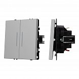 ARL NOBE Выключатель проходной 2 кл подсветка софт-тач никель SWT-MKP2-SFPL-L-IS (250V, 10A) (Arlight, -)