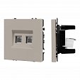 ARL NOBE Розетка телефонная двойная софт-тач кашемир SCT-MTL2-SFPL-CA (2хRJ-11, 4C) (Arlight, -)
