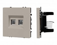 ARL NOBE Розетка телефонная двойная софт-тач кашемир SCT-MTL2-SFPL-CA (2хRJ-11, 4C) (Arlight, -)