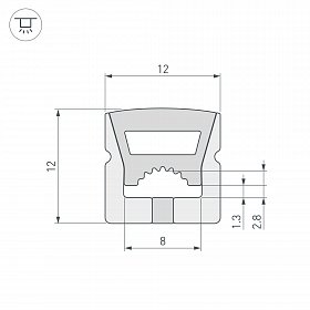 Силиконовый профиль WPH-FLEX-1212-TOP-S8-10m WHITE (Arlight, Силикон)