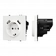 ARL NOBE Розетка зк со шторками с USB тип А+А софт-тач белый кварц SCT-MUAA-SFPL-WH (250V, 16A) (Arlight, -)