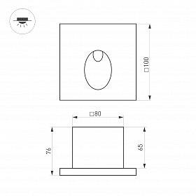 Светильник LT-TIE-S100-3W Warm3000 (GR, 45x70 deg, 230V) (Arlight, IP65 Бетон, 3 года)