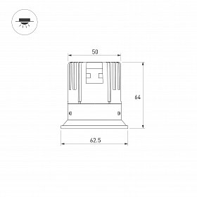 Светильник встраиваемый DL-VEILA-R63-8W Day4000 (Белый RAL9003, A44x46 deg, 230V) (Arlight, IP20 Металл, 5 лет)