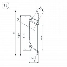 Профиль K-WALL-2000 ANOD (Arlight, Алюминий)