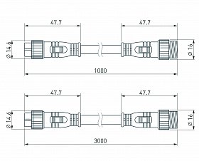 Коннектор питания ARL-LINE-3pin-1000-CON-MF (230V) (Arlight, IP67 Пластик, 3 года)