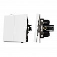 Механизм выключателя двухклавишный проходной SWT-TENDO-MKP2-PL-WH (230V, 10A) (Arlight, Белый)