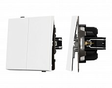 Механизм выключателя двухклавишный проходной SWT-TENDO-MKP2-PL-WH (230V, 10A) (Arlight, Белый)