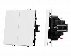 ARL NOBE Выключатель 2 кл софт-тач белый кварц SWT-MK02-SFPL-WH (250V, 10A) (Arlight, -)