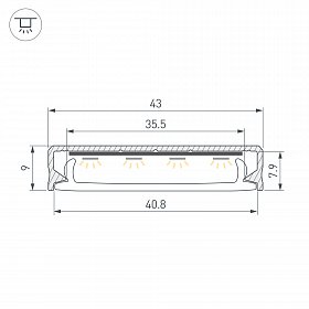 Профиль SL-LINE-4009-2000 ANOD (Arlight, Алюминий)