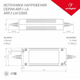 Блок питания ARPJ-LA123000 (36W, 3000mA) (Arlight, IP40 Пластик, 2 года)