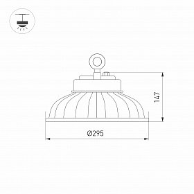 Светильник SP-DRAGON-PREMIUM-R295-80W Day5000 (GR, 60 deg, 230V) (Arlight, IP65 Металл, 5 лет)