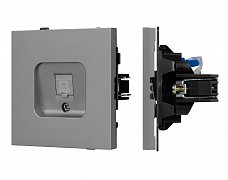 Механизм компьютерной розетки SCT-TENDO-MPC1-PL-GR (RJ-45, CAT6) (Arlight, Графитовый)