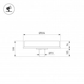 Светильник OXOR-LEIS-BUE-504x504x199-30W Day4000 (BK, 120 deg, 230V) IP66 (Arlight, -)