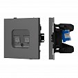 Механизм компьютерной розетки двойной SCT-TENDO-MPC2-SFPL-GR (RJ-45, CAT6) (Arlight, Матовый графитовый)
