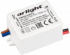 Блок питания ARJ-KE21300-PFC-TRIAC-A (6.3W, 300mA) (Arlight, IP44 Пластик, 5 лет)
