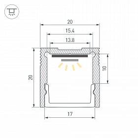 Профиль SL-SLIM20-H20-2000 ANOD (Arlight, Алюминий)