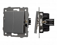 Механизм выключателя двухклавишный непроходной SWT-MK02-PL-GR-V (250V, 10A) (Arlight, -)