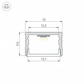 Профиль SL-SLIM15-H10-2000 ANOD (Arlight, Алюминий)