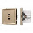 Механизм USB розетки SCT-TENDO-MUAC-SFPL-GD (5V, 3A, QC3) (Arlight, Матовый песочный)