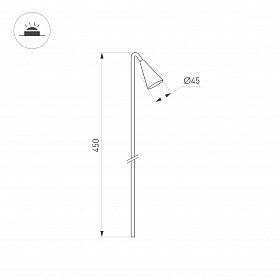 Светильник KT-HAREBELL-BOLL-H450-3W Warm3000 (BK, 40 deg, 24V) (Arlight, IP65 Металл, 3 года)