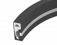 Силиконовый профиль WPH-FLEX-0616-SIDE-S9-5m FULL BLACK (Arlight, Силикон)