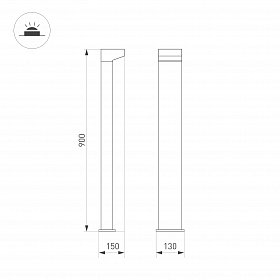 Светильник LGD-JASMUS-BOLL-H900-12W Warm3000 (BK, 93 deg, 230V) (Arlight, IP65 Металл, 3 года)