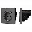 ARL NOBE Розетка зк со шторками с USB тип А+С софт-тач серый базальт SCT-MUAC-SFPL-GR (250V, 16A) (Arlight, -)
