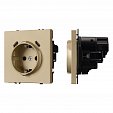 ARL NOBE Розетка зк со шторками с USB тип C+С софт-тач золотой песок SCT-MUCC-SFPL-GD (250V, 16A) (Arlight, -)