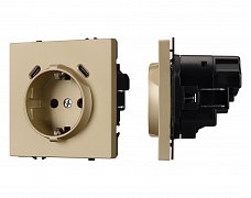 ARL NOBE Розетка зк со шторками с USB тип C+С софт-тач золотой песок SCT-MUCC-SFPL-GD (250V, 16A) (Arlight, -)